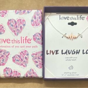 Sterling Silver and Rose Gold Necklace / Live Laugh Love
